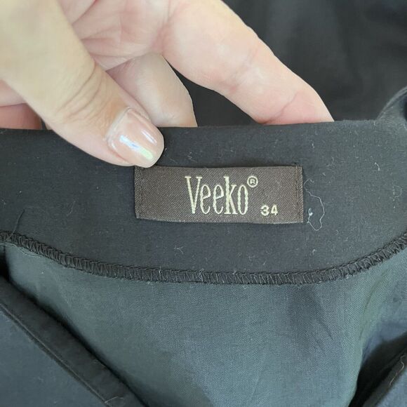 Veeko Dress Womens Small Black Mini Fit and Flare Lace Trim Goth Dark Whimsigoth - Picture 6 of 14